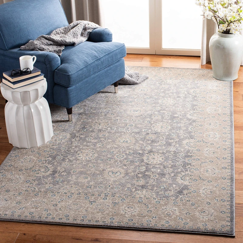Safavieh Thea Woven Area Rug, Synthetic, Light Grey/Beige, 154 x 231 x 0.63500000000000001 cm