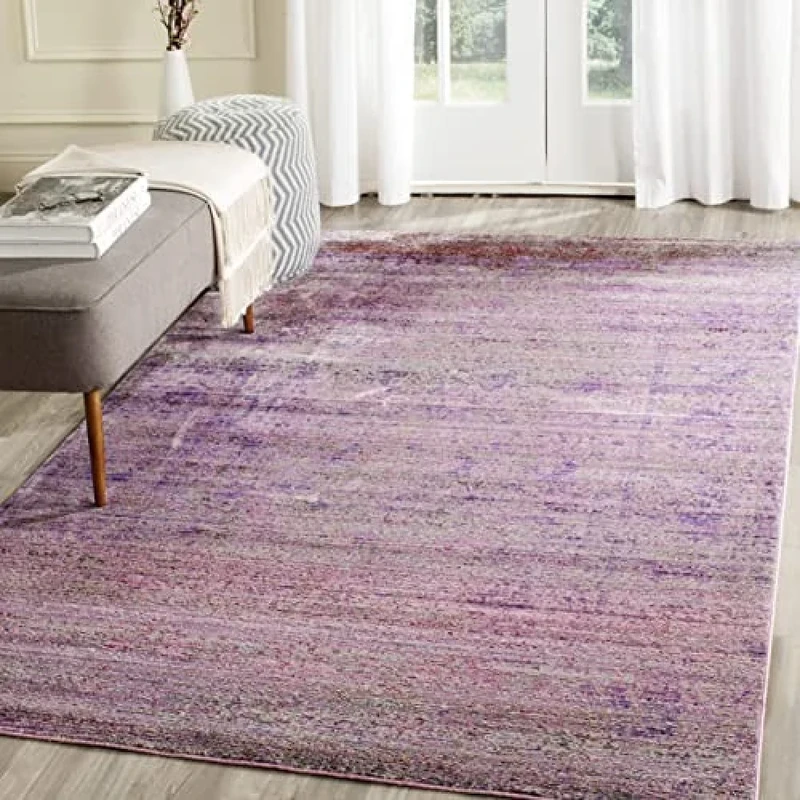 Safavieh Craft Art-Inspired Indoor Woven Rectangle Area Rug, Valencia Collection, VAL203, in Lavender / Multi, 152 X 244 cm for Living Room, Bedroom or Any Indoor Space