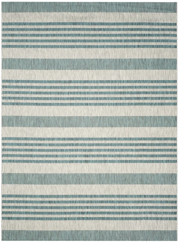 Safavieh Contemporary Indoor/Outdoor Woven Rectangle Area Rug, Courtyard Collection, CY8062, in Grey / Blue, 244 X 335 cm for Garden, Patio or Any Outdoor Space