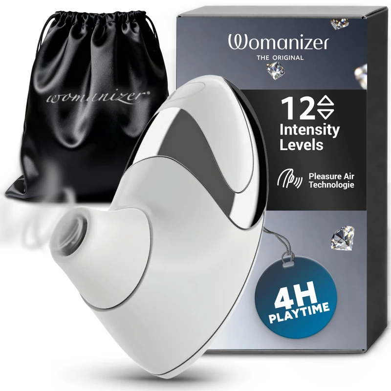 Womanizer W500 Clitoral Sucking Toy - with Swarovski - Clit Stimulator with 12 Suction Speeds - Waterproof Sucker Vibrator - Vibrating Adult Sex Toys for Women - white