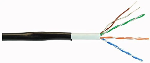 PRO POWER Outdoor Ethernet Cable Cat5e UTP – Solid Copper, Black, 100m Reel – High-Speed Network Cable – PP01209