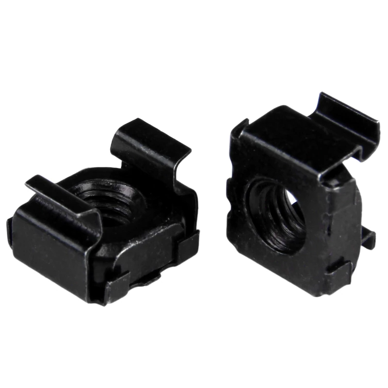 StarTech.com M6 Cage Nuts - 100 Pack, Black - Image 1