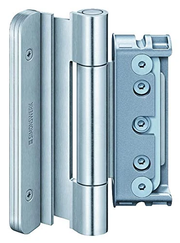 Baka Protect 4010 3D FD MSTS Door Hinge with Pin 1 Set = 3 Pieces Galvanised Steel Silver 1 Set - Image 1