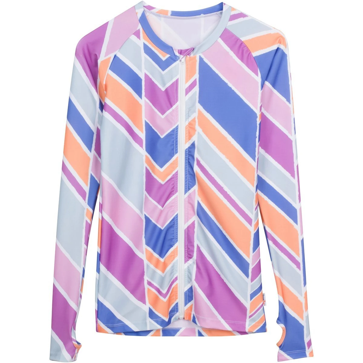 Swimzip Women's Long Sleeve Rash Guard Zip Swim Shirt SPF 50+ Cali Girl Pink XS