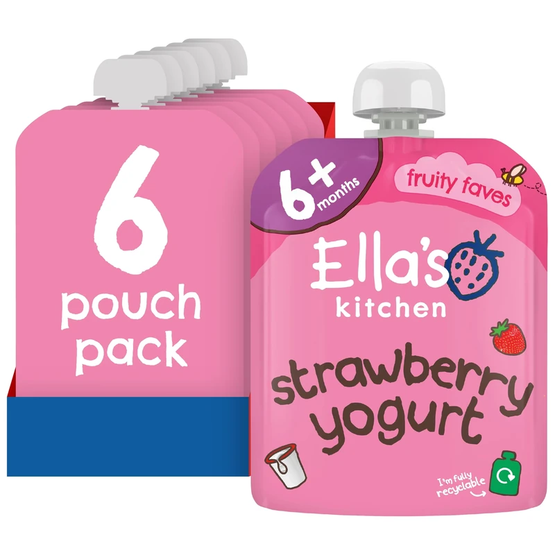 Ella's Kitchen Greek Yoghurt and Strawberries 90 g (Pack of 6)