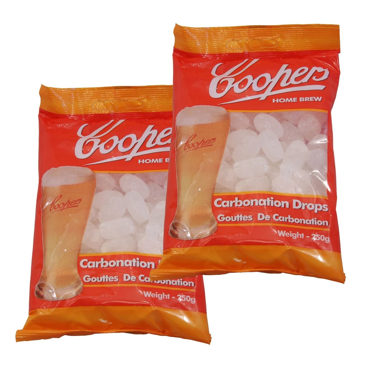 Pack of 2X - Coopers Carbonation Drops 250g Bags (Approx 80 Drops Per Bag)