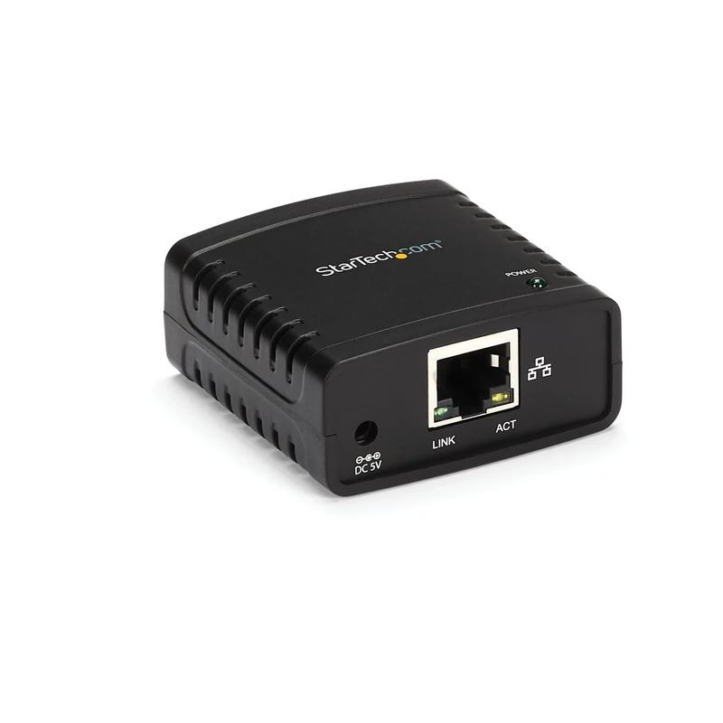 StarTech.com 10/100Mbps Ethernet to USB 2.0 Network Print Server - Windows 10 - LPR - LAN USB Print Server Adapter (PM1115U2)
