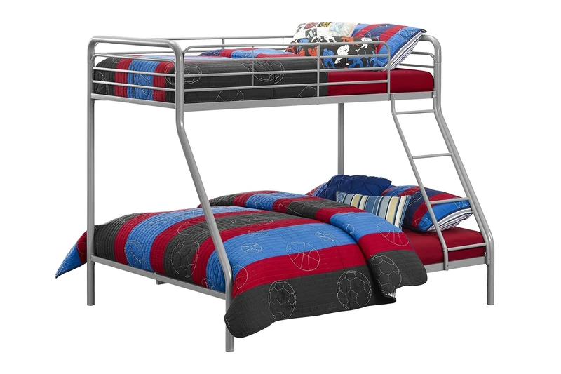 DHP Furniture Bunk Bed Silver/Grey Single Over Double