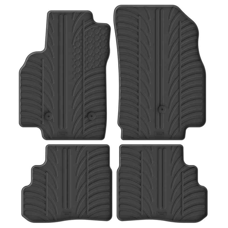 Gledring Rubber car mats set LHD compatible with Opel Karl 8/2015- (T profile 4-pieces + mounting clips)
