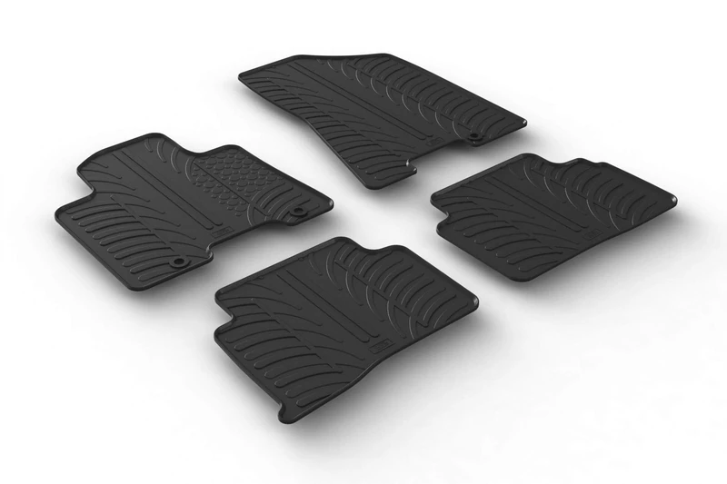 Gledring Rubber car mats set LHD compatible with Hyundai Tucson 2015-2020 (T profile 4-pieces + mounting clips)