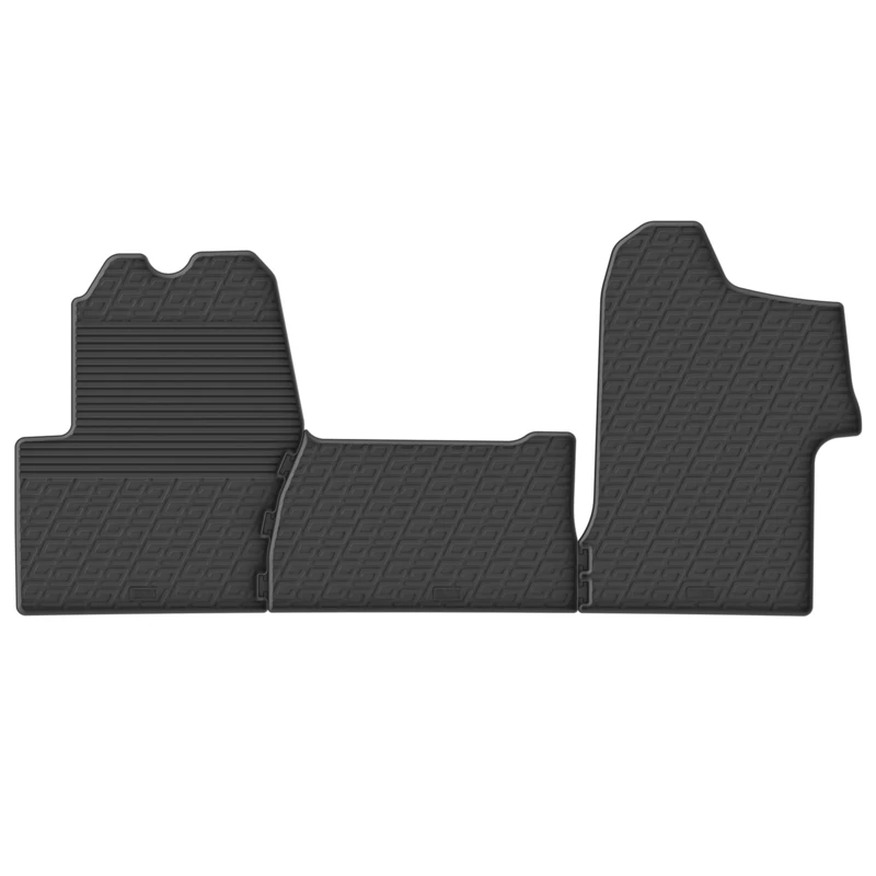 Gledring Rubber car mats set LHD compatible with Opel Movano 2015-2022 & Renault Master 2015-2024 (G profile 3-pieces)