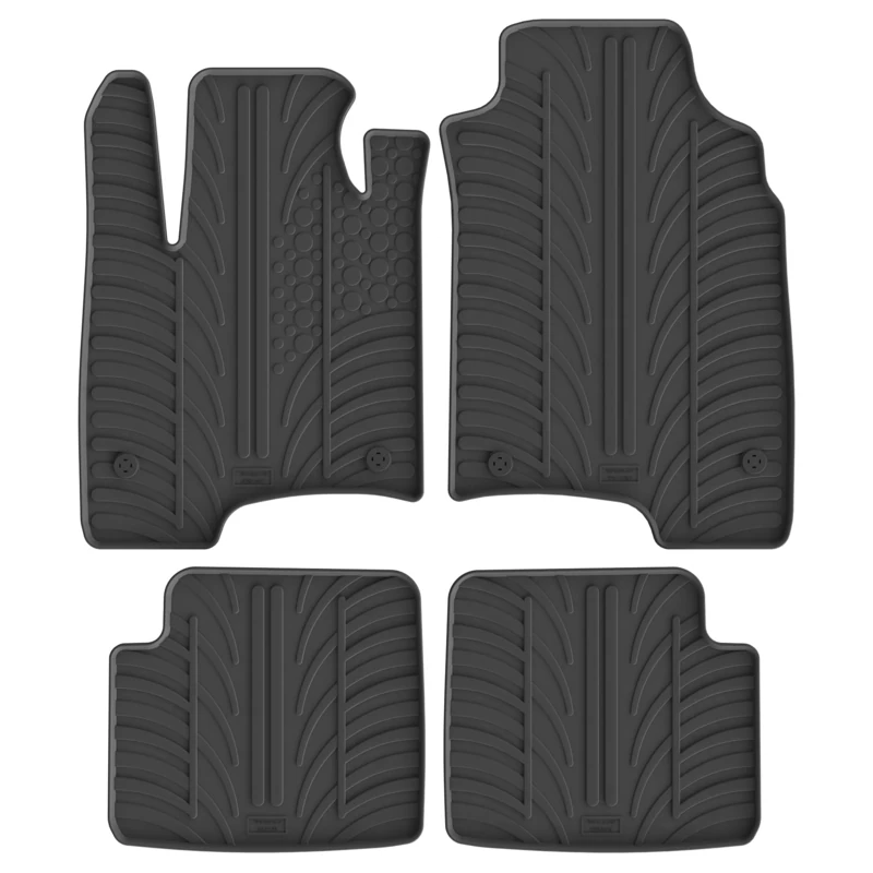 Gledring Rubber car mats set LHD compatible with Fiat Panda 2014- (T profile 4-pieces + mounting clips)