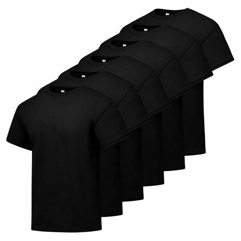 Hanes Men's Essentials Tshirt 4 and 6 Packs, ComfortSoft Tee, Cotton Shirt for Men, Black - 6 Pack, S