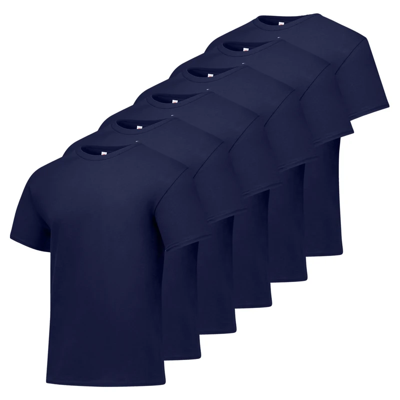 Hanes Essentials Men's T-Shirt Pack, Men's Short Sleeve Tees, Crewneck Cotton T-Shirts for Men, Value Pack, Navy 6-Pack, S