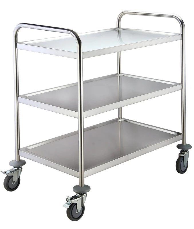Saro Serving Trolley, Metal, Silver, 51 x 86 x 94 cm