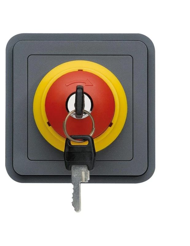 Hager cubyko Waterproof Emergency Stop 1/4 "Back Grey
