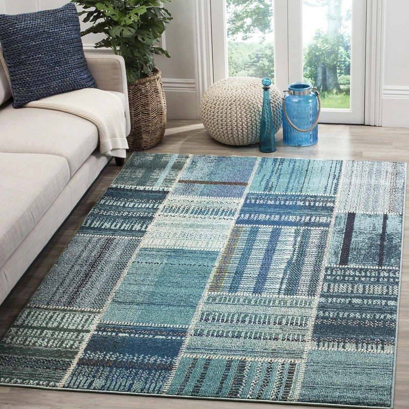 Safavieh Boho Chic Indoor Woven Rectangle Area Rug, Monaco Collection, MNC215, in Multi, 201 X 279 cm for Living Room, Bedroom or Any Indoor Space