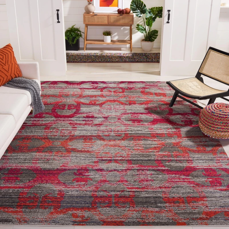 Safavieh Larissa Area Rug, Woven Polypropylene Carpet in Grey / Multi, 243 X 335 cm