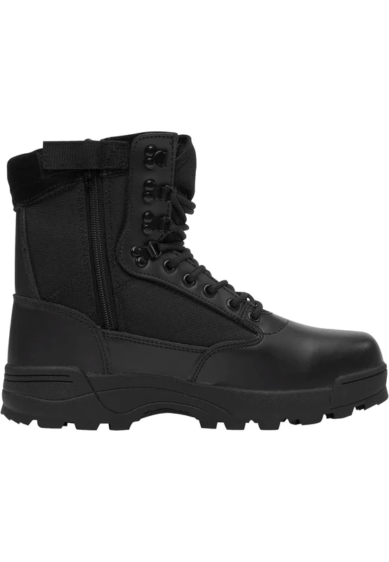 Brandit Unisex Zipper Military and Tactical Boot, Black, 9.5 UK