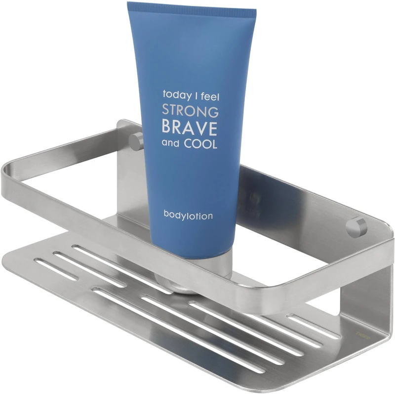 Tiger Caddy Shower Basket, Stainless Steel Brushed, 24 x 10.6 x 7 cm