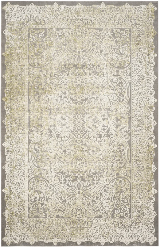 Safavieh Glam Indoor Woven Rectangle Area Rug, Passion Collection, PAS404, in Grey / Green, 201 X 279 cm for Living Room, Bedroom or Any Indoor Space