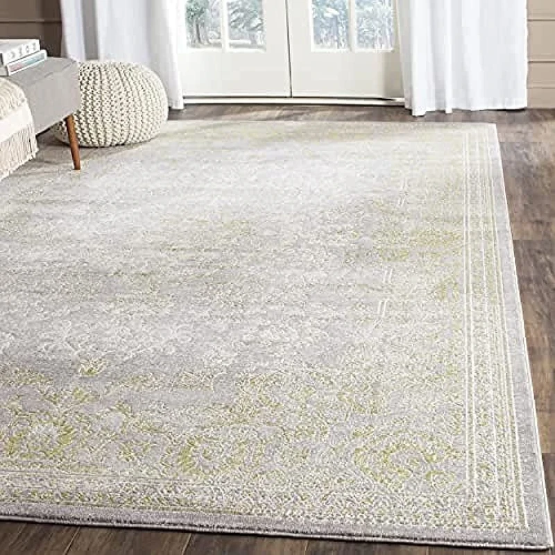 Safavieh Glam Indoor Woven Rectangle Area Rug, Passion Collection, PAS402, in Grey / Green, 201 X 279 cm for Living Room, Bedroom or Any Indoor Space