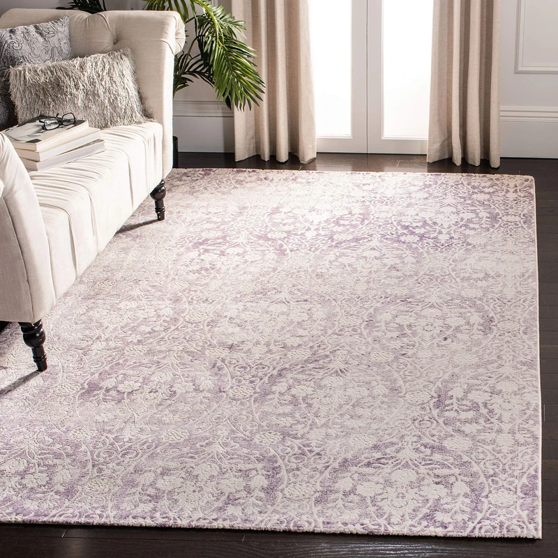 Safavieh Glam Indoor Woven Rectangle Area Rug, Passion Collection, PAS403, in Lavender / Ivory, 155 X 231 cm for Living Room, Bedroom or Any Indoor Space