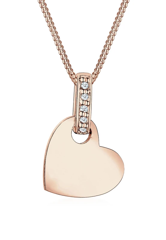 Elli DIAMONDS Necklace Women Heart Pendant Love Classic with Diamond (0.05 ct.) in 925 Sterling Silver