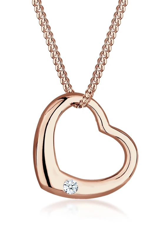 Elli DIAMONDS Necklace Women Heart Pendant Classic with Diamond (0.03 ct.) in 925 Sterling Silver