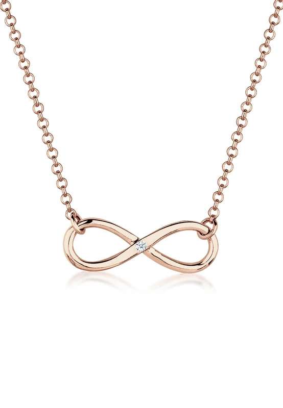 Elli DIAMONDS Necklace Women Infinity Pendant Classic with Diamond (0.03 ct.) in 925 Sterling Silver 45 cm long