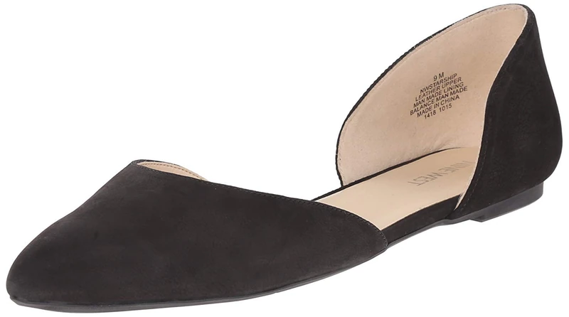 NINE WEST Women's Wnstarship Ballet Flat, Black, 6 UK - Image 1