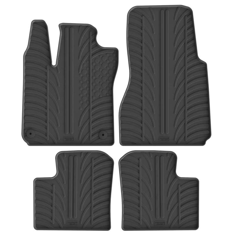 Gledring Rubber car mats set LHD compatible with Renault Twingo III 2014- excl. E-Tech (T profile 4-pieces + mounting clips)