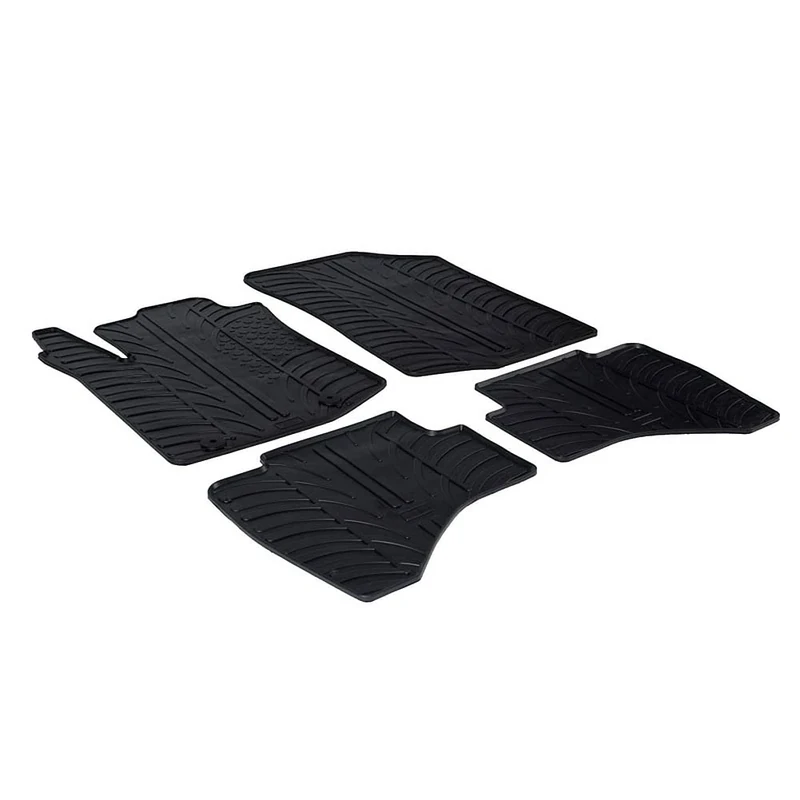 Gledring Rubber Mat Set Compatible with Peugeot 108 & Citroen C1 2014- (T-Profile 4-Piece + Mounting Clips)
