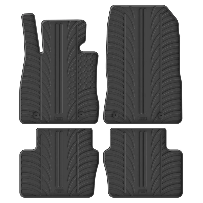Gledring Rubber Mat Set Compatible with Mazda 2 11/2014- (T Profile 4-Piece + Mounting Clips)