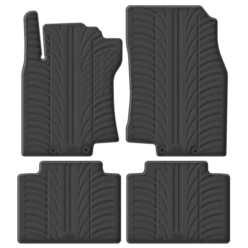 Gledring Rubber Mat Set Compatible with Nissan X-Trail 2014- (T Profile 4-Piece + Mounting Clips)