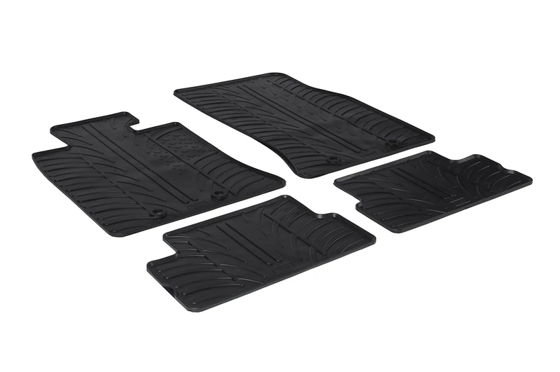 Gledring Rubber car mats set LHD compatible with BMW New Mini One/Cooper/S/D R56 2006-2014 (T profile 4-pieces + mounting clips)