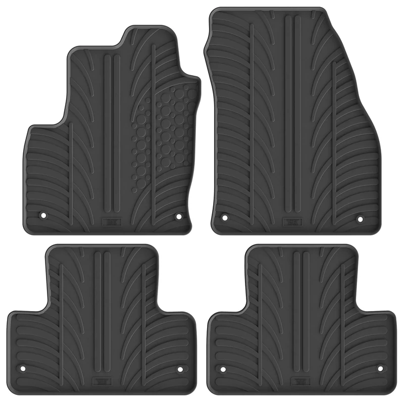 Gledring Rubber car mats set LHD compatible with Range Rover Evoque 2011-2019 (T profile 4-pieces + mounting clips)