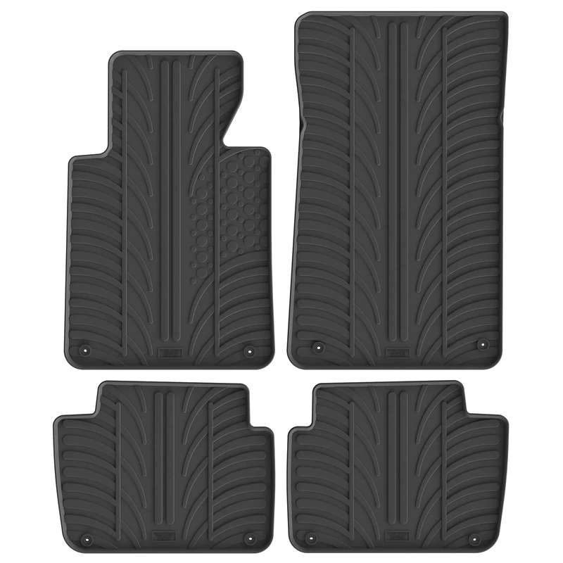 Gledring Rubber Mat Set Compatible with BMW 3-Series E46 1998-2005 (T-Profile 4-Piece + Mounting Clips)