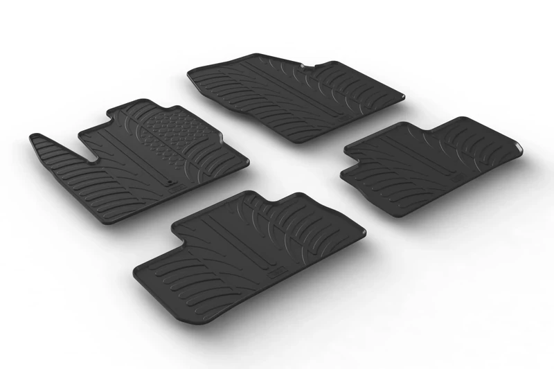 Rubber Mat Set Compatible with Landrover Freelander II 2007- (T Profile 4-Piece + Mounting Clips)