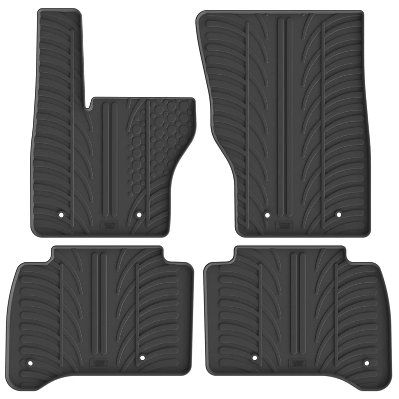 Gledring Rubber Mat Set Compatible with Range Rover Sport 7/2013- (4-Piece T-Profile + Mounting Clips)