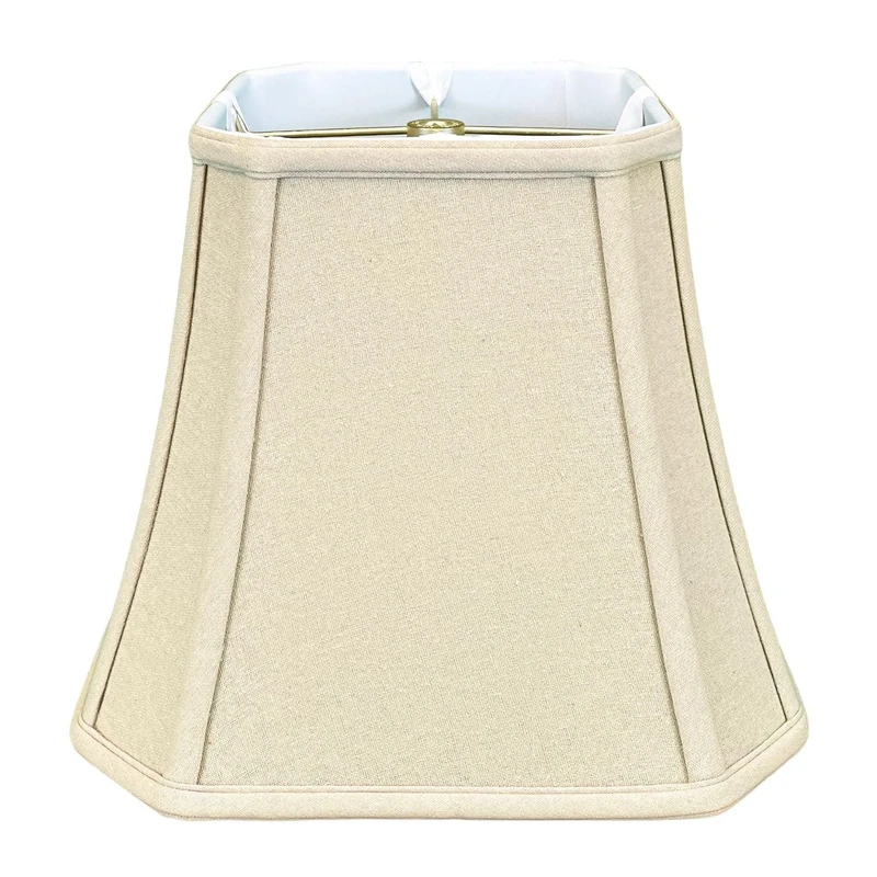 Royal Designs Square Cut Corner Bell Lamp Shade, Linen Beige 5 x 10 x 8.75