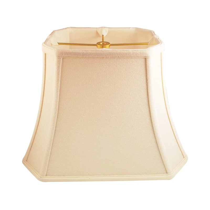 Royal Designs Rectangle Cut Corner Lamp Shade, Linen Eggshell, (7 x 10) x (12.25 x 18) x 13.25