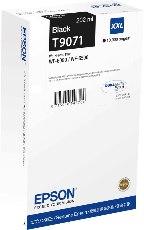 Epson T9071 Black Genuine, XXL High Yield Ink Cartridge DuraBrite Ultra