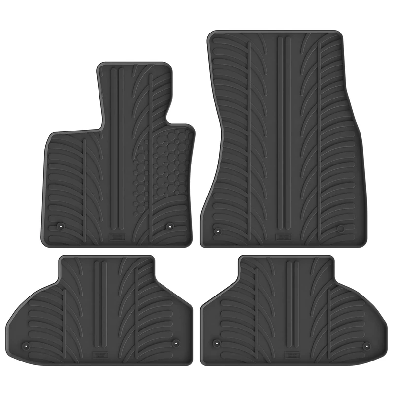 Gledring Rubber Mat Set Compatible with BMW X6 (F16) 2014-2019 (T Profile 4-Piece + Mounting Clips)