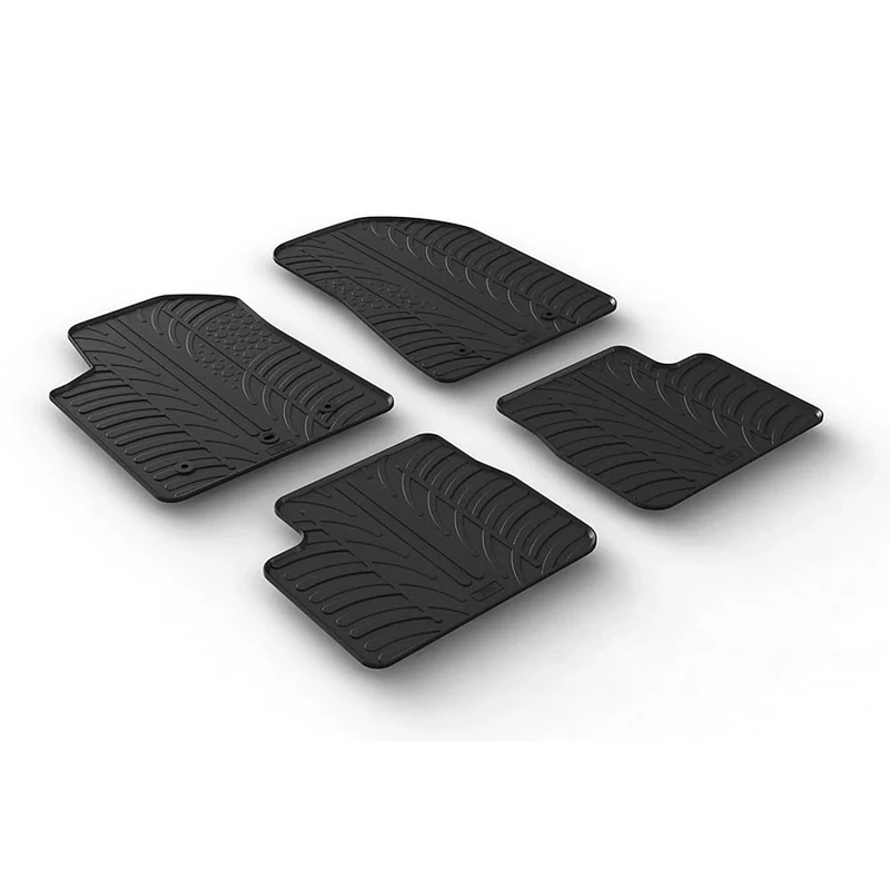 Gledring GL 0566 Rubber car mats set (T profile 4-pieces + mounting clips)