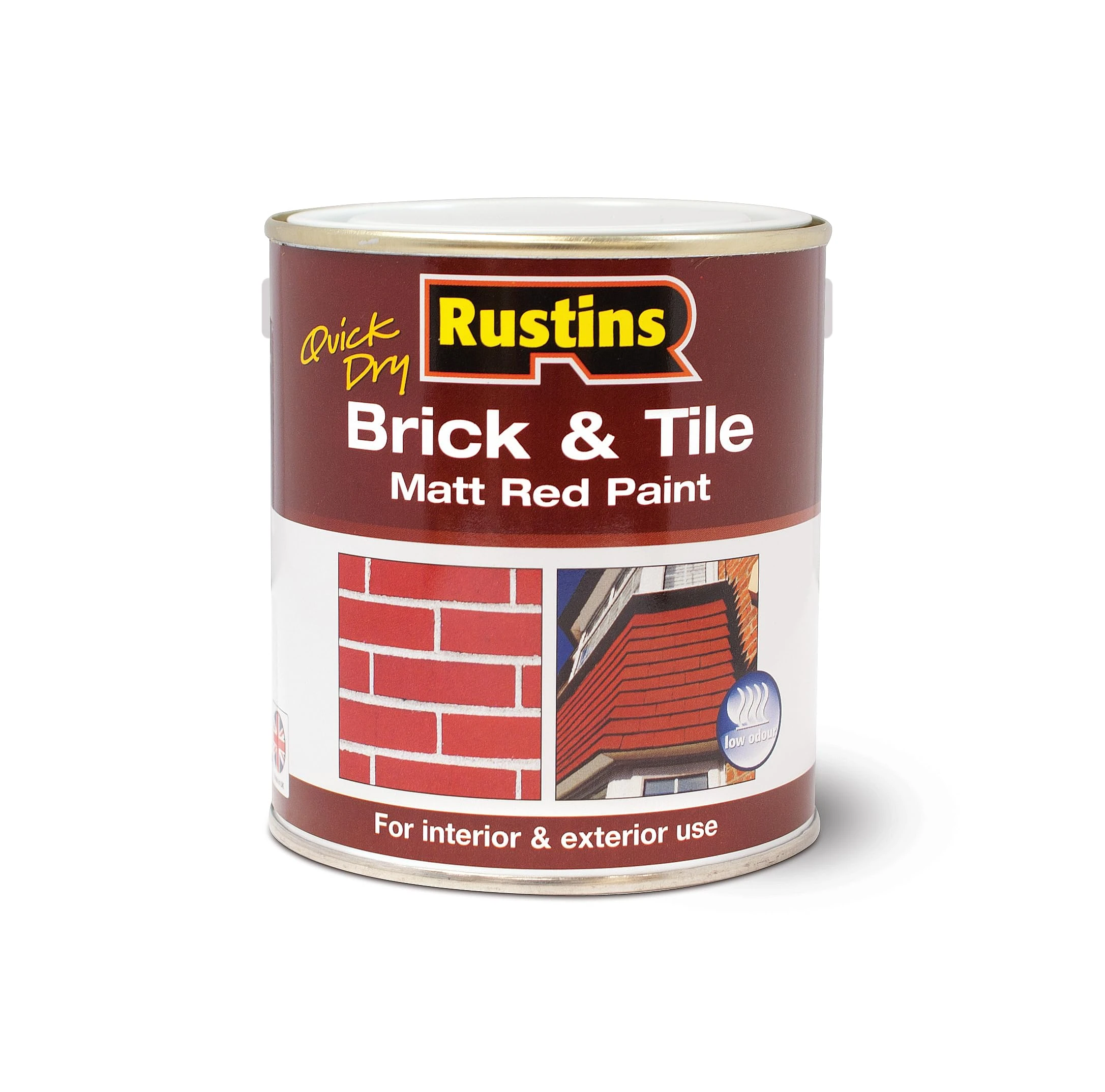 RUSTINS Quick Dry Brick and Tile Paint, Matt Red, 2.5L
