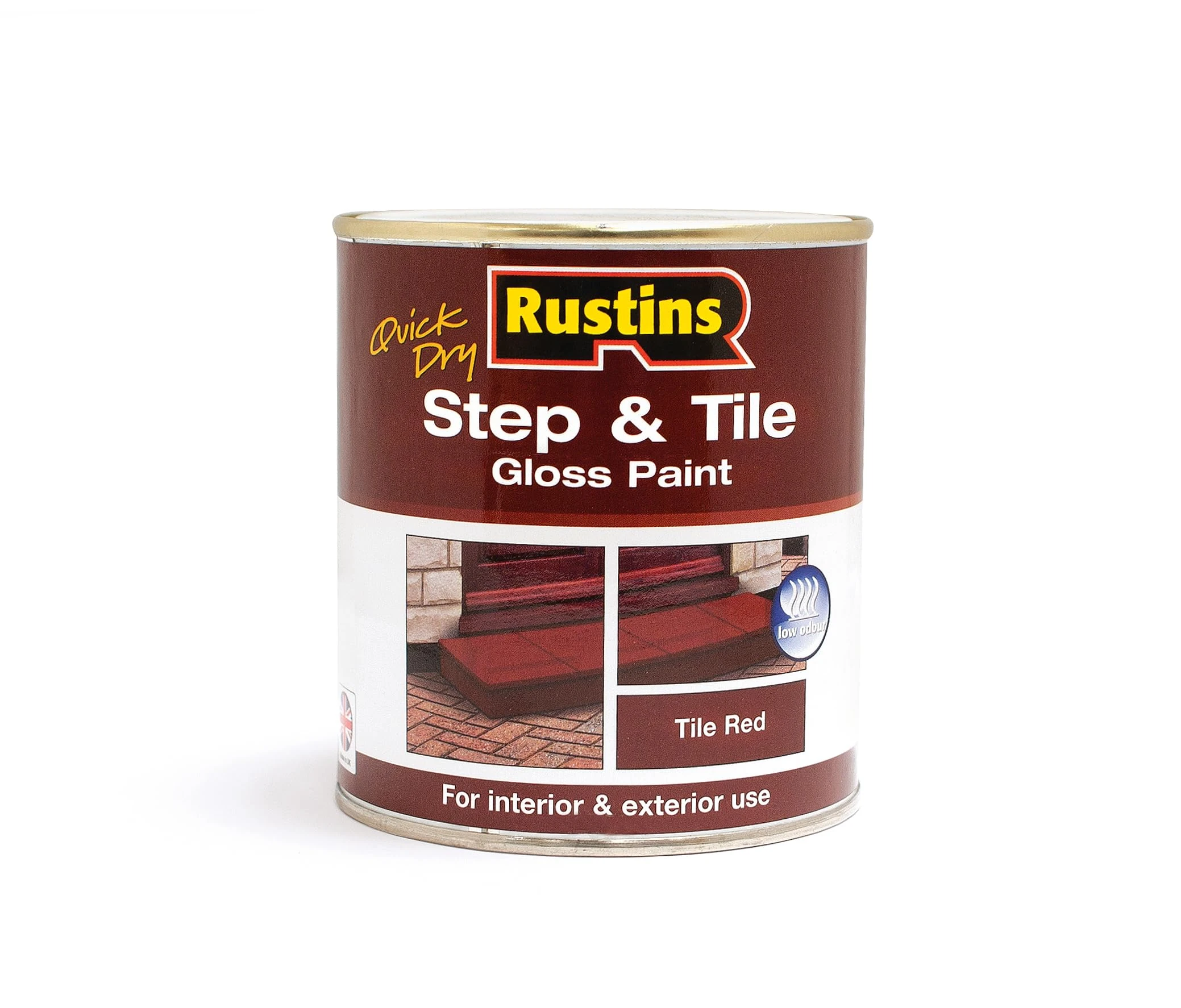 RUSTINS Step & Tile Paint, Red, 1L-– Hard-Wearing Floor Coating for Concrete, Stone & Brick – Durable, Slip-Resistant Finish for Indoor & Outdoor Use – Available in Red & Black