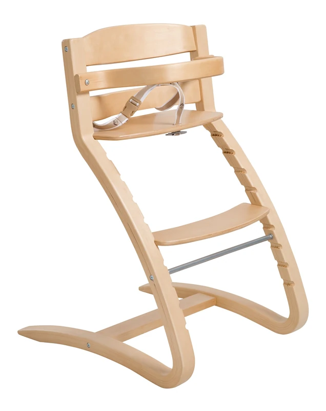 Roba 'Grow Up' Stair High Chair Modern Wooden High Chair Grows with Your Child from Baby High Chair to Youth Chair, Wood, Natural - Image 1