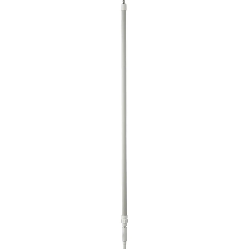 Vikan 2973Q5 62.9"-113.9" Quick Connect Waterfed Aluminum Extension Handle with Threaded Tip, 1.26" Diameter, White