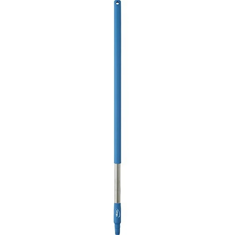 Vikan 29833 39.5" Stainless Steel Handle with Threaded Tip, 1-7/32" Diameter, Blue
